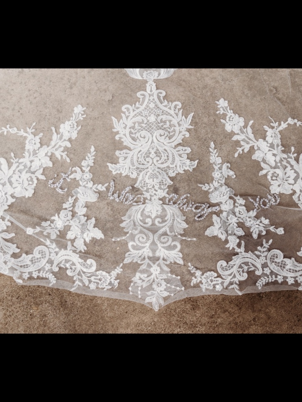 Martina Liana Custom Cathedral Lace Veil AVL2505CR "It Was Always You"